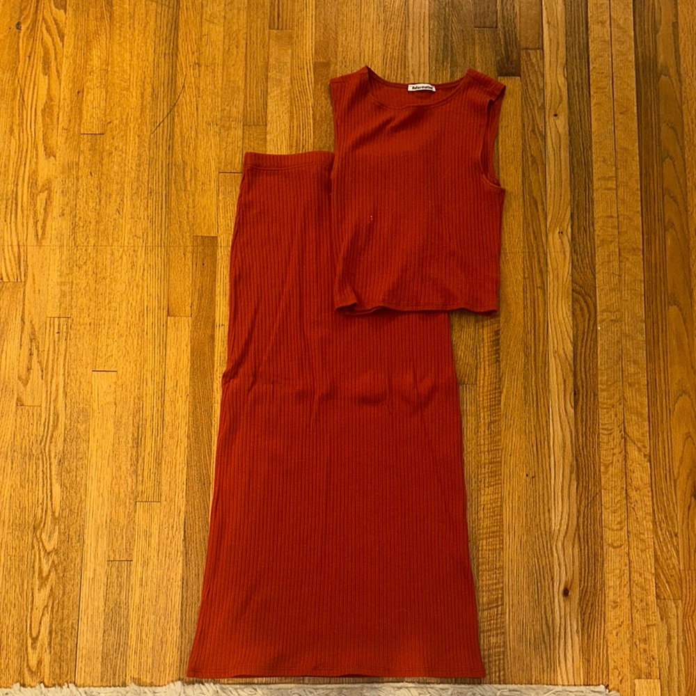 Reformation Rust Skirt Set